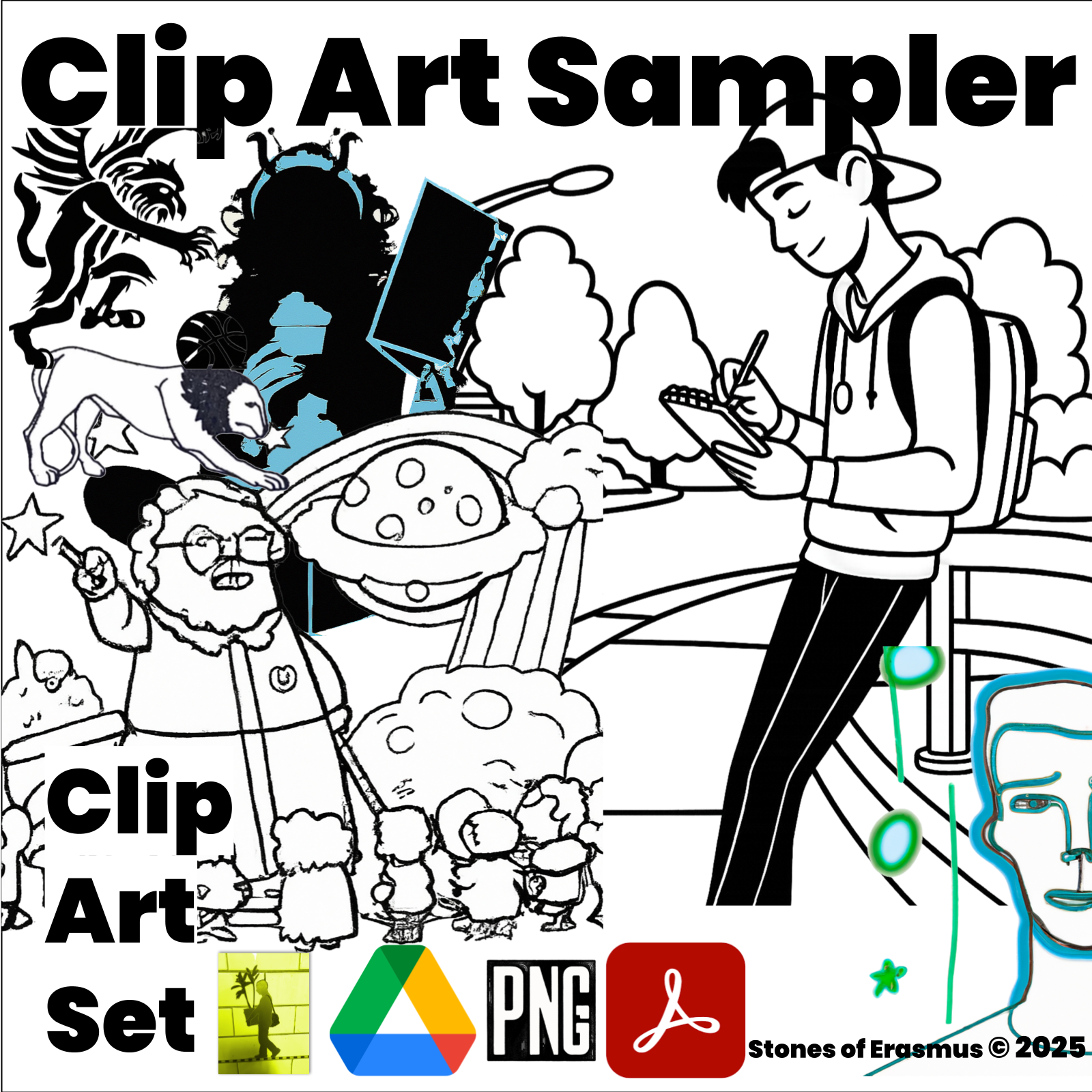 20 Count Clip Art PNG Sampler | Teachers and Sellers for Middle and High School