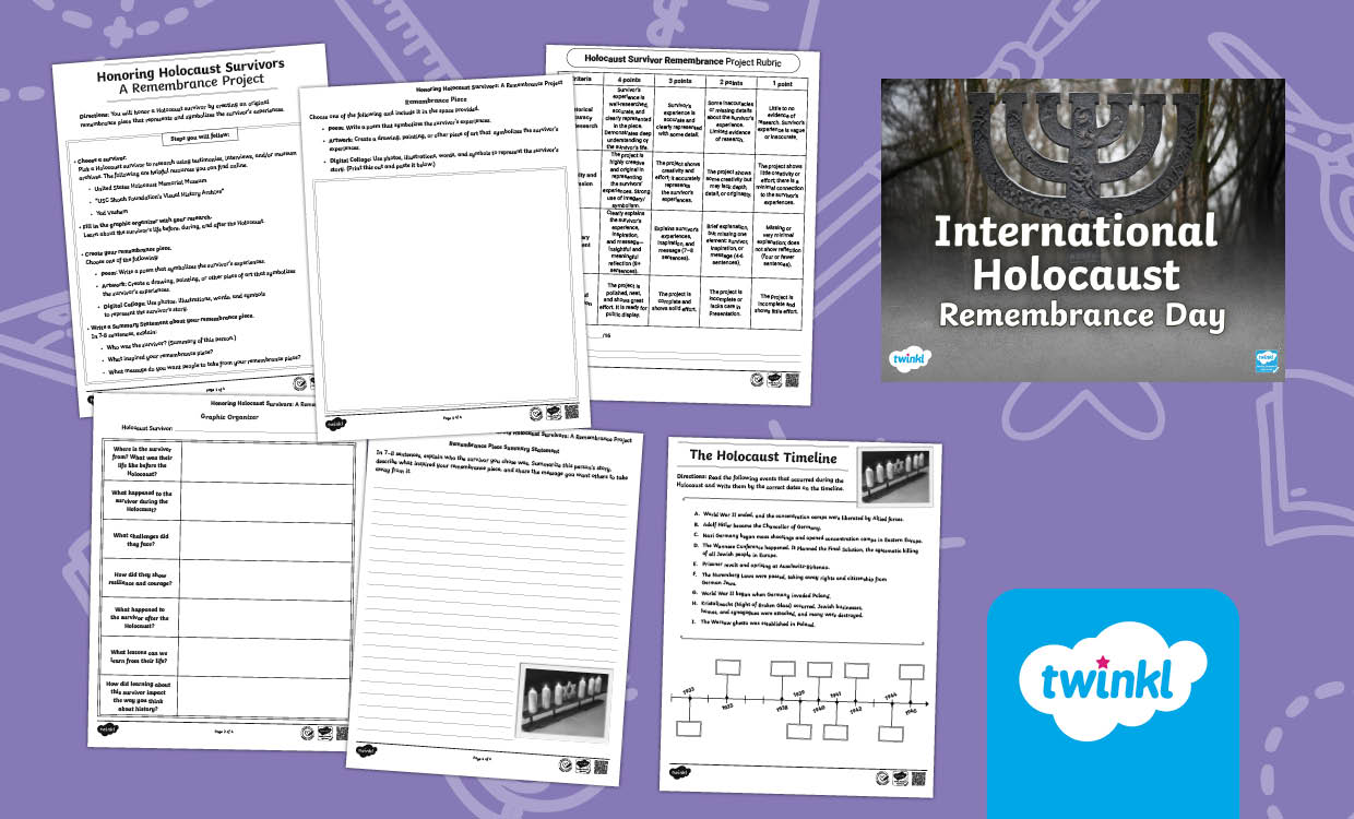 International Holocaust Remembrance Day Lesson for 6th-8th Grade